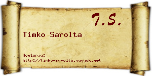 Timko Sarolta névjegykártya
